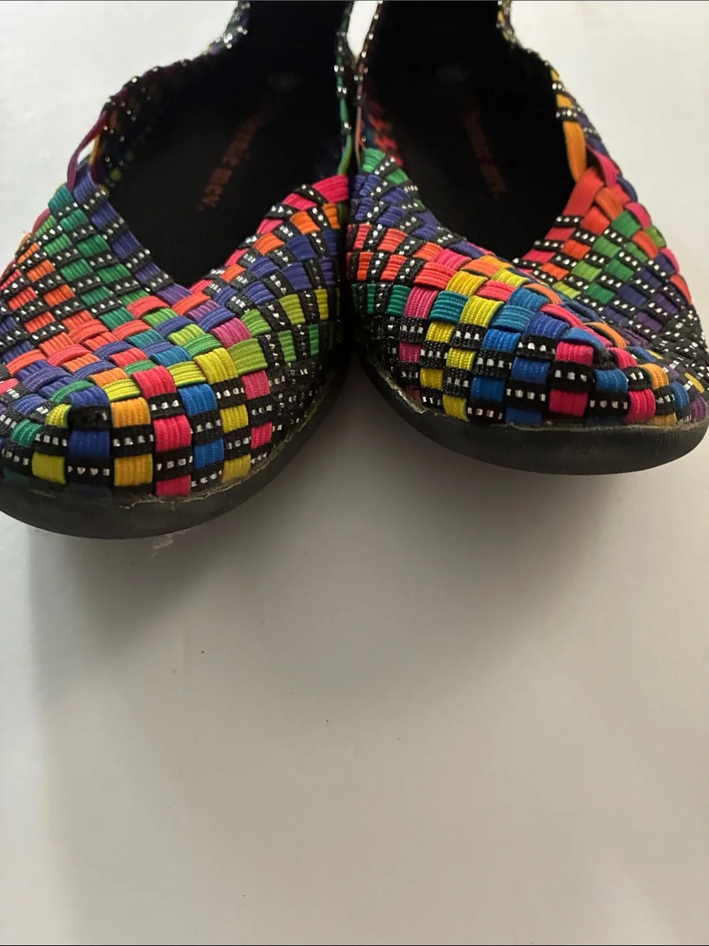 bernie mev. Rainbow Woven Ballet Flats , size 6 in excellent condition